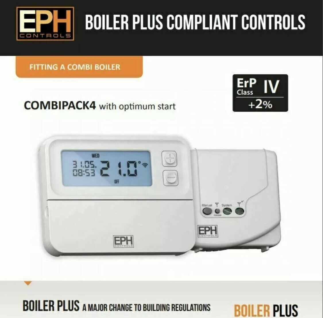 EPH Digital Programmable Wireless Thermostat -Combipack4 OpenTherm/Opt
